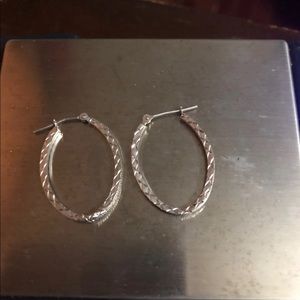 14 Kt White Gold Hoops
